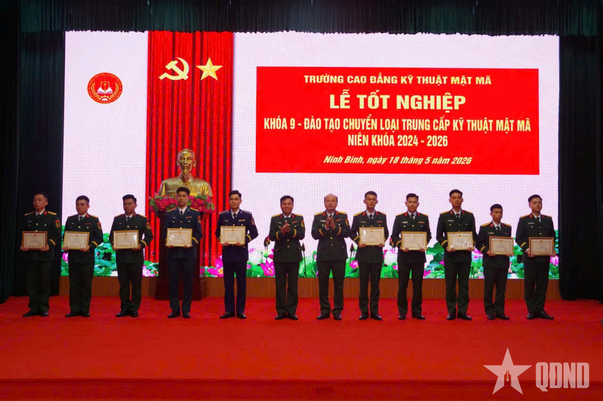 Bế giảng khóa đào tạo chuyển loại trung cấp kỹ thuật mật mã